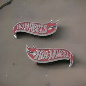 Hot Wheels Metal Decals 1 Pair Left And Right for Car/Truck/SUV Silver And Red